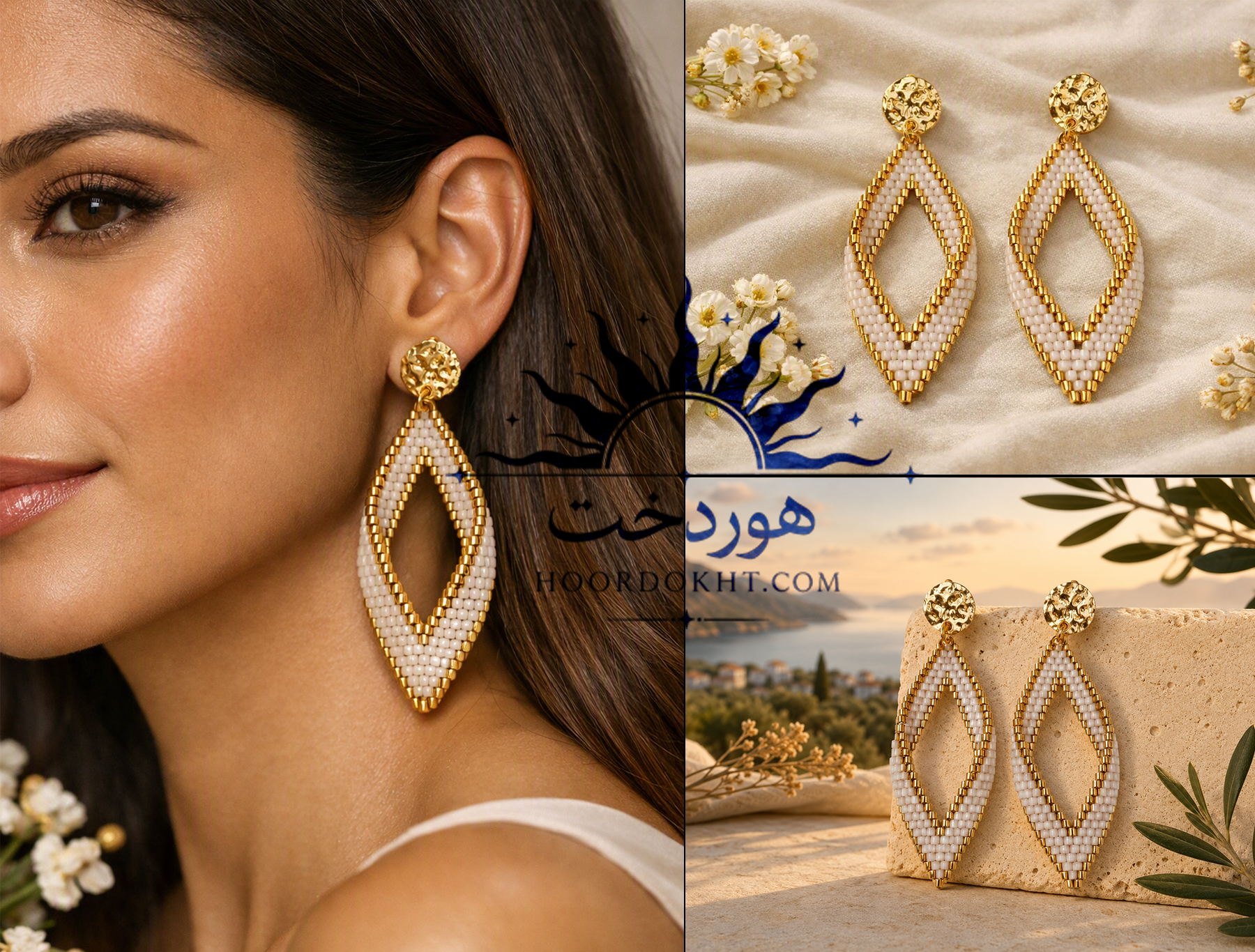 گوشواره دست ساز هوردخت ( کد 101)